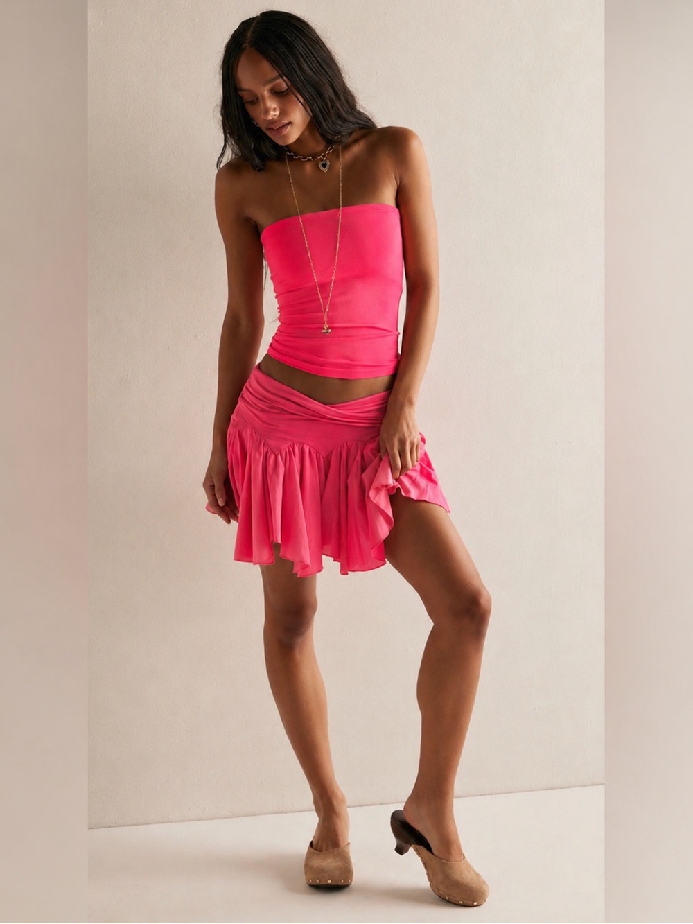Free People| ‘The Carrie’ Neon Tube Top (Hot Flamingo)